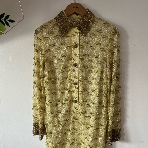 VTG 60s RARE beaded all over shift dress - Picture 2 of 16